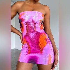 White Fox Life On Mars Strapless Mini Dress